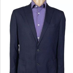 Mizzen + Main Lavelle Hopsack Weave Blazer Trim Fit Size 40R Blue MSRP $350